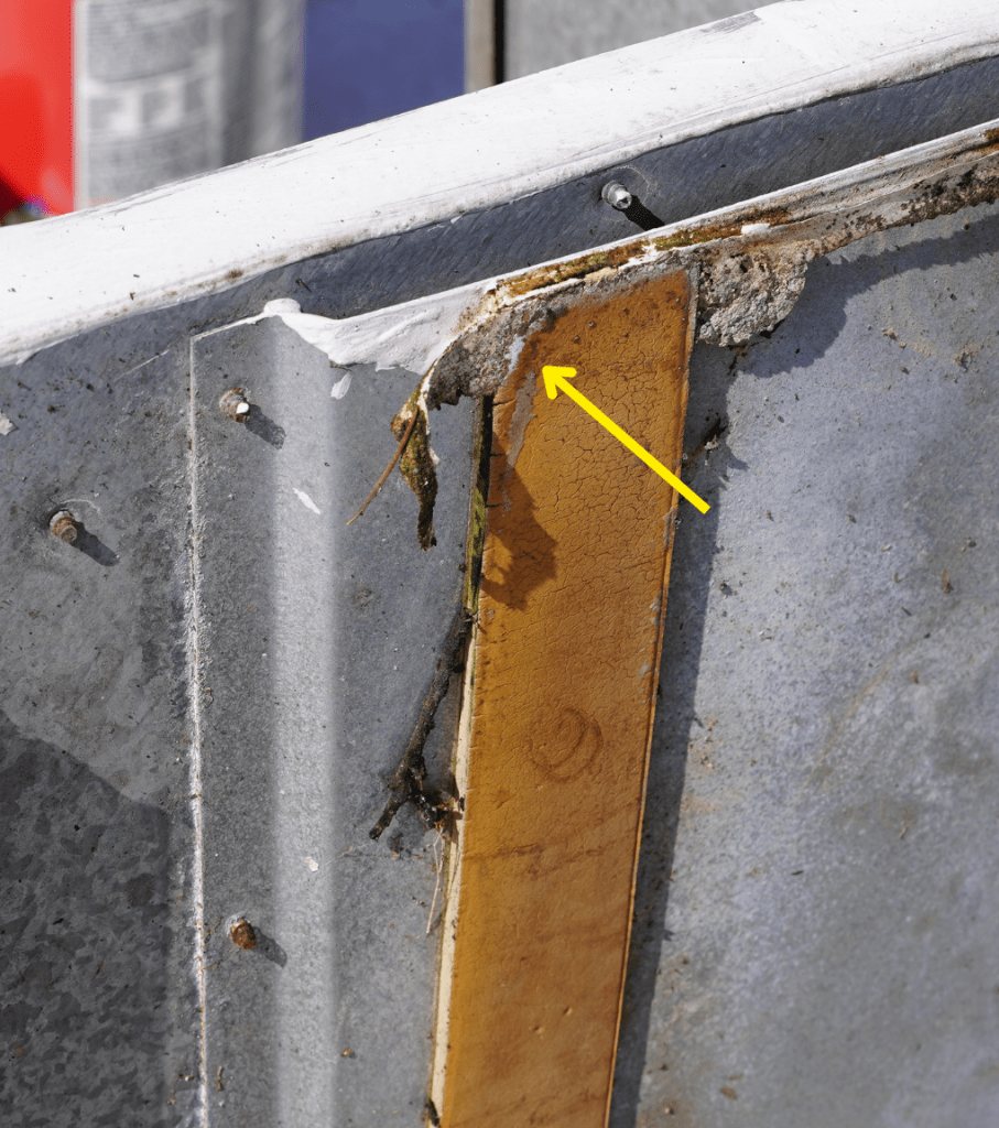 Photo showing deterioration of the A/C gasket