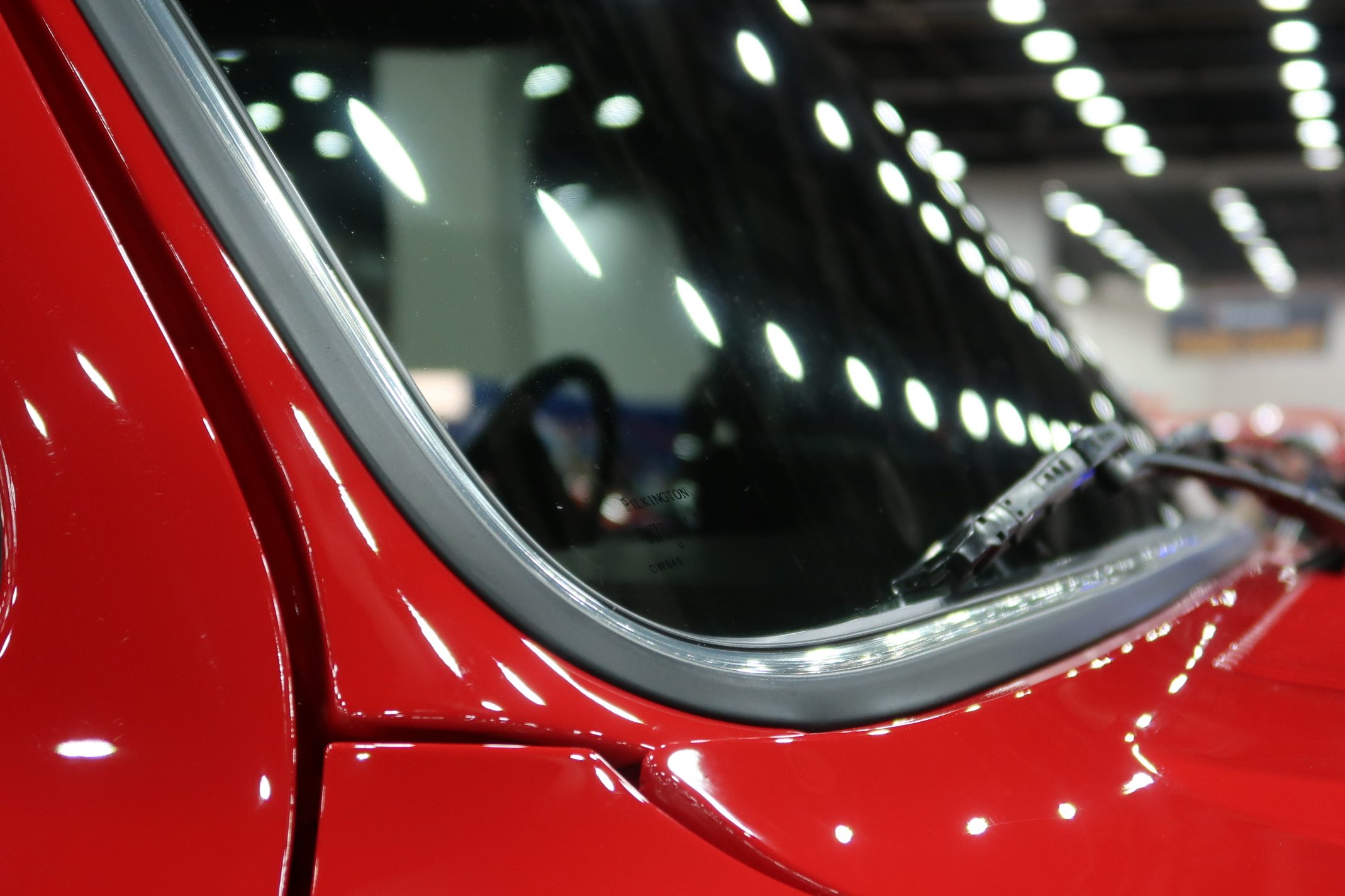 Windshield installed by gasket