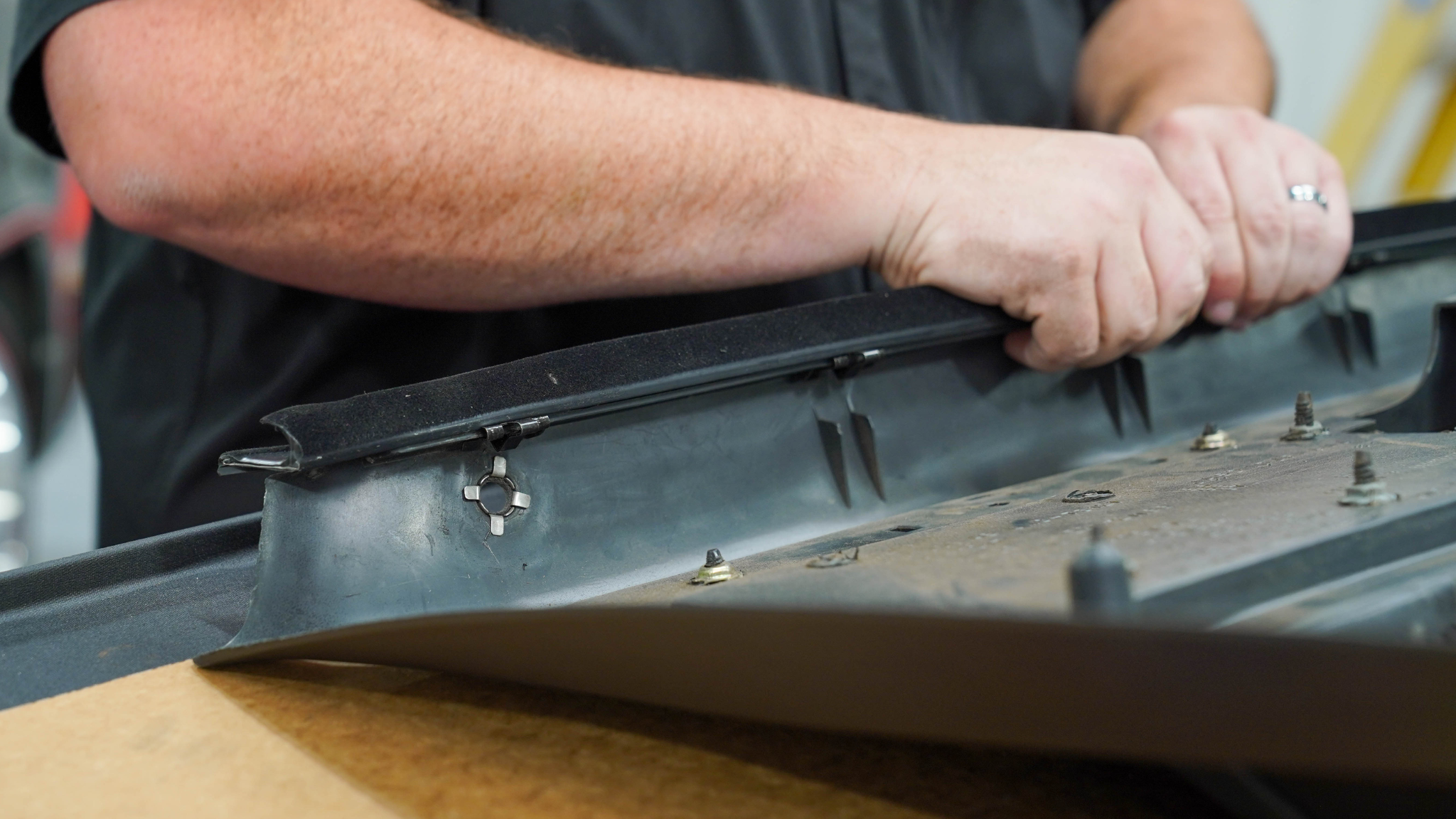 Installing the new inner window felt weatherstrip